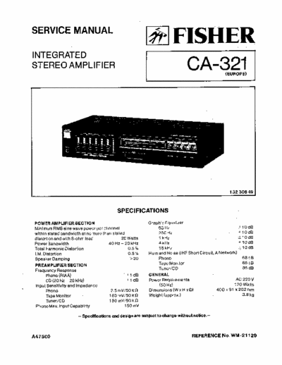 Fisher CA 321 service manual