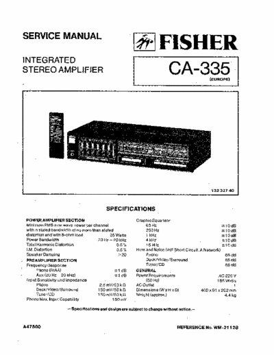 Fisher CA 335 service manual