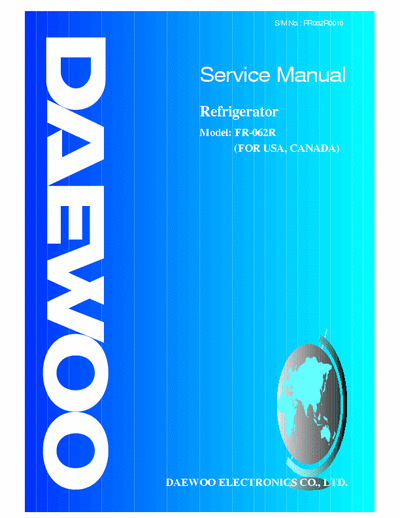 daewoo FR-062R SERVICE MANUAL