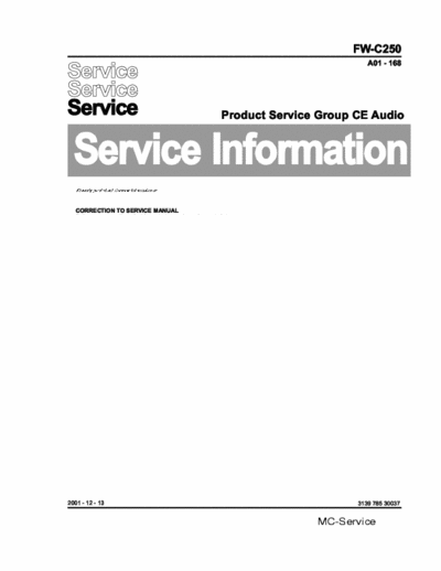 PHILIPS FWC250 SERVICE MANUAL MINICOMPONENTES PHILIPS 3 CD