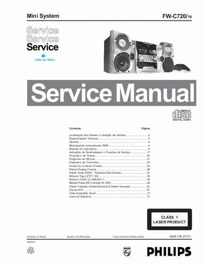 philips fw-c720 service manual