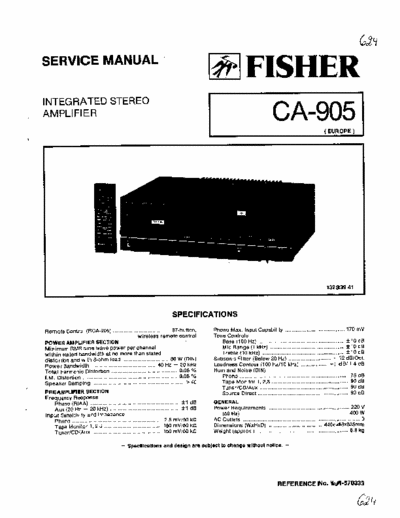 Fisher CA905 integrated amplifier