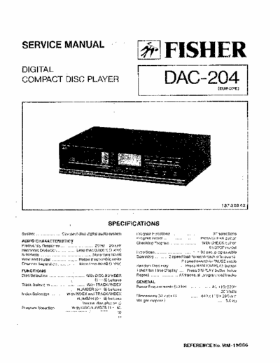 Fisher DAC204 digital-analog converter