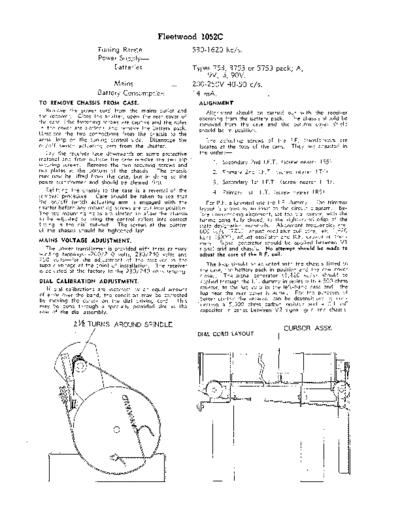 Fleetwood 1052C Fleetwood 1052C  portable battery valve (Tube) Radio. Vintage battery / mains radio set.  Schematic & service notes