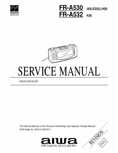 Aiwa FR-A530  FR-A532 Service Manual Radio Clock Receiver - Type U, EZ, LH, K(B) - (7.716Kb) pag. 21