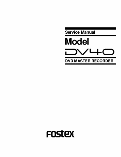 Fostex DV40 DVD recorder