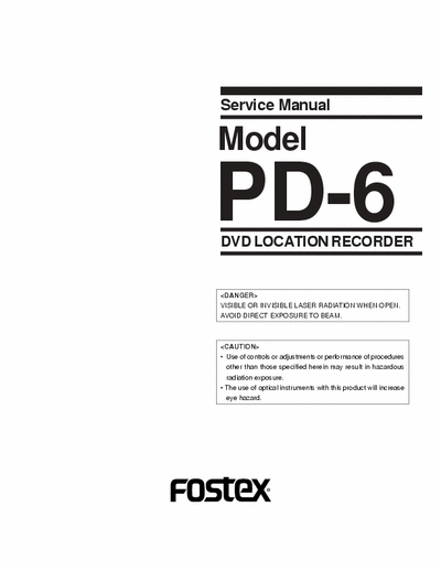 Fostex PD6 DVD recorder