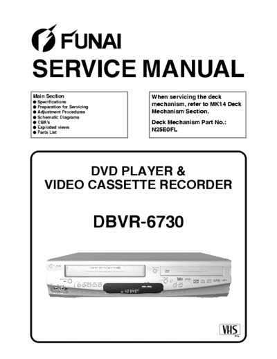 Funai DBVR6730 DVD/VCR