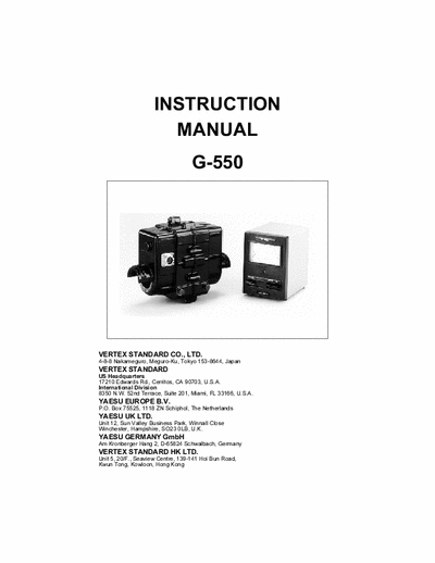 Yaesu rotator G-550 Instruction manual of  G-5500  "double rotator" (AZ + EL).