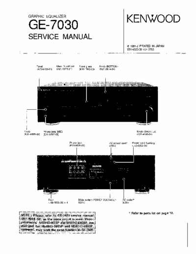KENWOOD GE7030 Service Manual - English