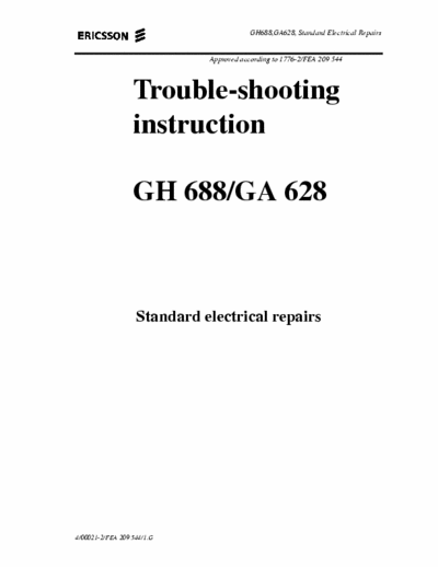 Ericsson GH 688 GH 688/GA 628  Trouble-shooting
instruction