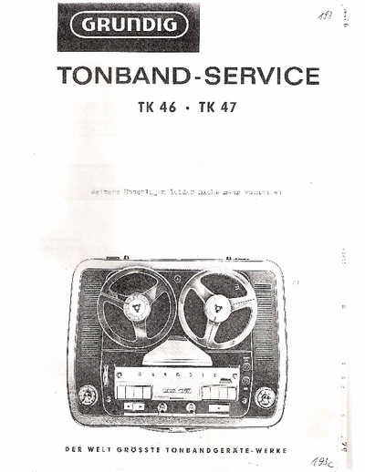 GRUNDIG TK46, TK47 Service manual