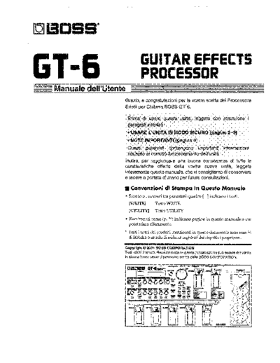 Boss GT-6 GT-6 manuale utente in Italiano