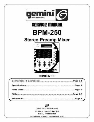 Gemini BPM250 mixer