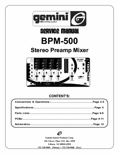 Gemini BPM500 mixer