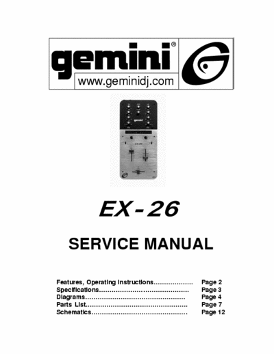 Gemini EX26 mixer