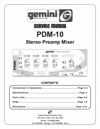 Gemini PDM10 mixer