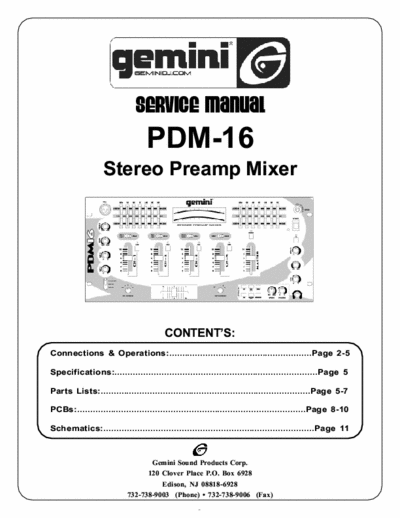 Gemini PDM16 mixer