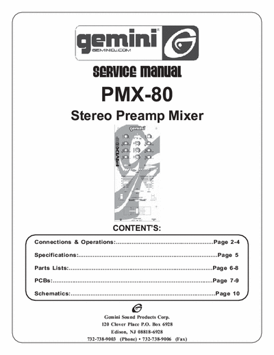 Gemini PMX80 mixer