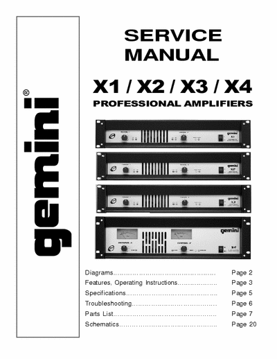 Gemini X1, 2, 3 & 4 power amplifier