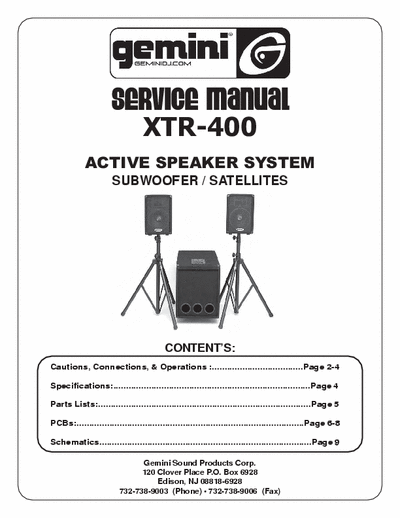 Gemini XTR400 active speakers system