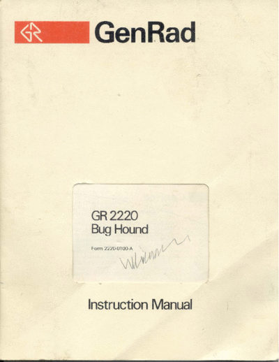 Genrad 2220 GenRad GR 2220 Bug Hound.
User manual, service manual, schematicz.