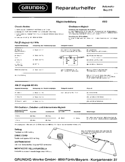 Grundig Automatic Boy 210 service manual