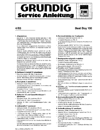 Grundig Beat-Boy 100 service manual