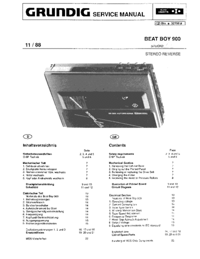 Grundig Beat Boy 900 service manual