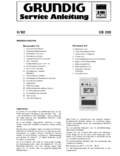 Grundig CB 220 service manual