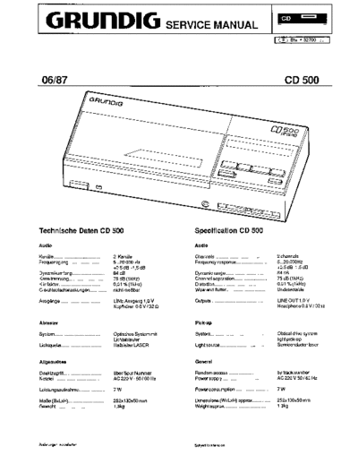 Grundig CD 500 service manual