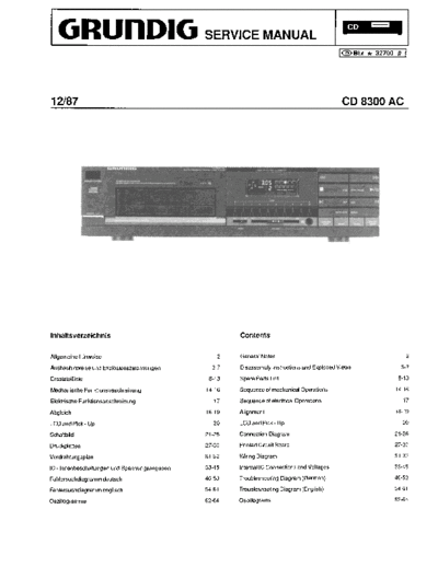 Grundig CD 8300 AC service manual