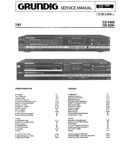Grundig CD 8400 CD 8200 service manual
