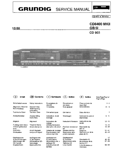 Grundig CD 8400 MKII service manual