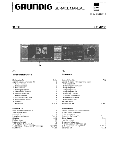 Grundig CF 4200 service manual