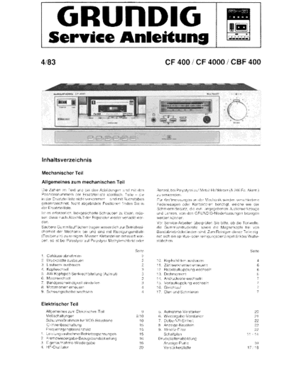Grundig CF 400 CF 4000 service manual