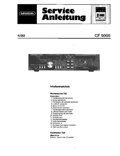 Grundig CF 5000 service manual