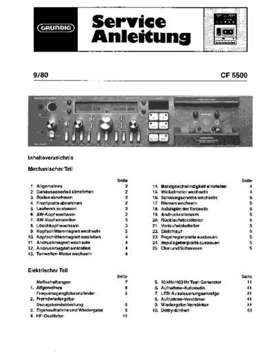 Grundig CF 5500 service manual