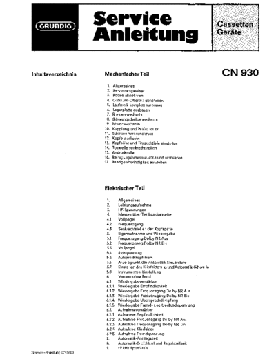 Grundig CN 930 service manual