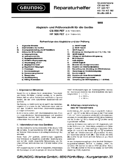 Grundig CS 500 FET service manual
