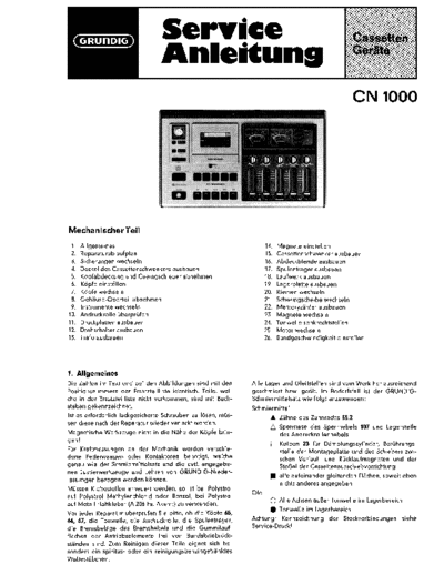 Grundig CN 1000 service manual
