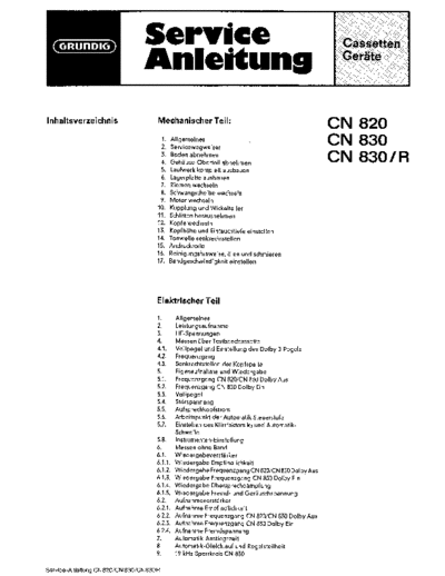 Grundig CN 820 service manual