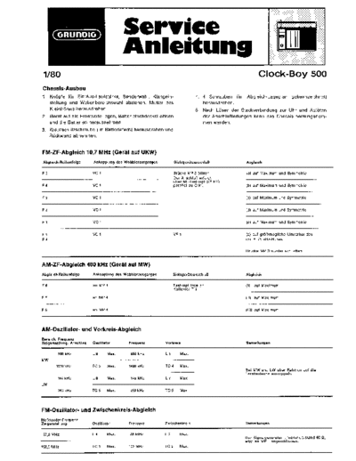 Grundig Clock Boy 500 service manual