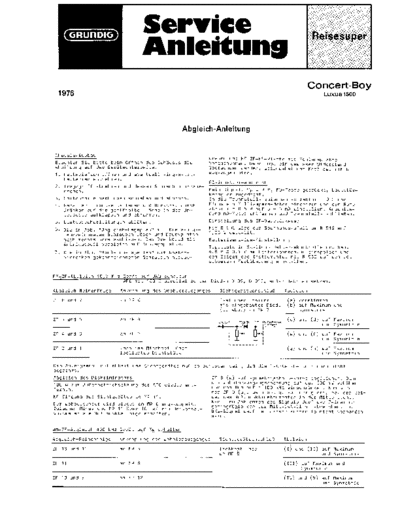 Grundig Concert-Boy LUxus 1500210 service manual