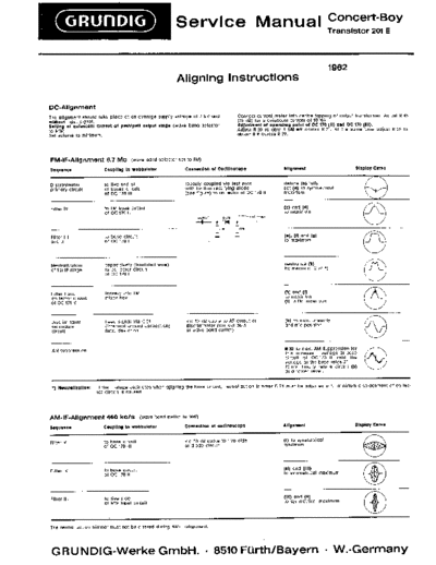 Grundig Concert Boy Transistor 201 E service manual