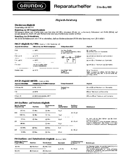 Grundig Elite-Boy 600 service manual