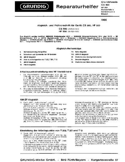 Grundig CS 500 HF 500 service manual