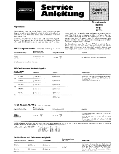 Grundig Grundchassis RC 201 service manual