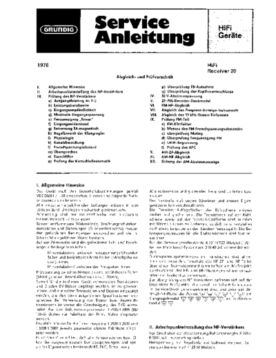 Grundig HiFi-Receiver 20 service manual