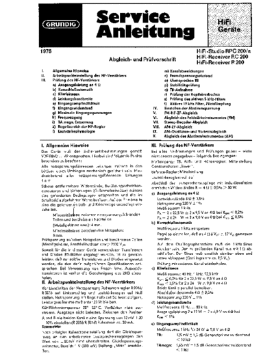 Grundig HiFi-Studio RPC 200 service manual